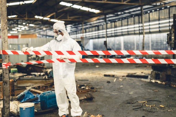 Professional Hoarding Cleanup technician working in Thompsons, TX